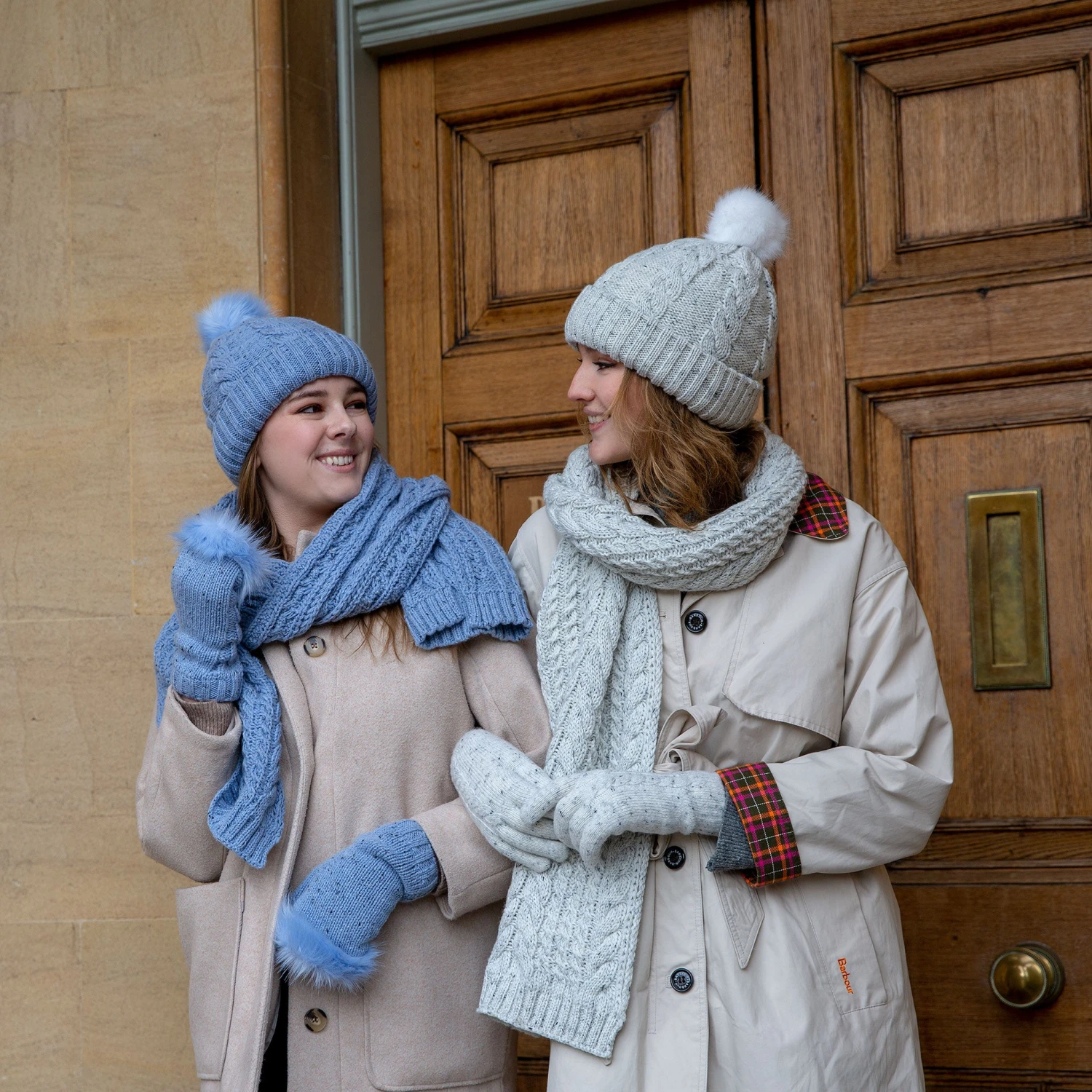 Women’s Cable Knit Scarf With Marl Yarn 4 Women’s Cable Knit Scarf With Marl Yarn - Image 4