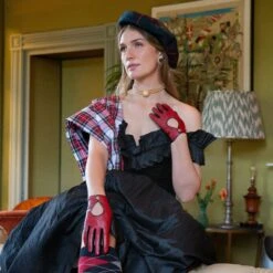 Women’s Touchscreen Leather Driving Gloves -Dents Luxury Accessories Sales womens leather driving gloves red black