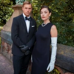 Women's Three-Point Long Opera Leather Gloves -Dents Luxury Accessories Sales womens long leather opera white gloves