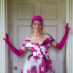 Women's Long Opera Satin Gloves -Dents Luxury Accessories Sales womens long opera satin gloves fuchsia