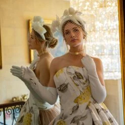 Women's Three-Point Long Opera Leather Gloves -Dents Luxury Accessories Sales womens opera leather gloves white 1