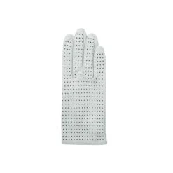 Women’s Perforated Leather Gloves -Dents Luxury Accessories Sales womens perforated leather gloves back silver