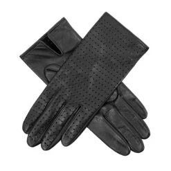 Women’s Perforated Leather Gloves -Dents Luxury Accessories Sales womens perforated leather gloves black