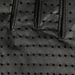 Women’s Perforated Leather Gloves -Dents Luxury Accessories Sales womens perforated leather gloves black close up