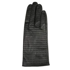 Women’s Perforated Leather Gloves -Dents Luxury Accessories Sales womens perforated leather gloves black single back