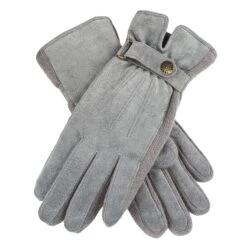 Women's Three-Point Fleece-Lined Suede Gloves -Dents Luxury Accessories Sales womens suede gloves charcoal