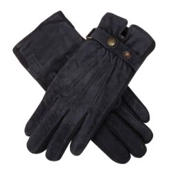 Women's Three-Point Fleece-Lined Suede Gloves -Dents Luxury Accessories Sales womens suede gloves navy