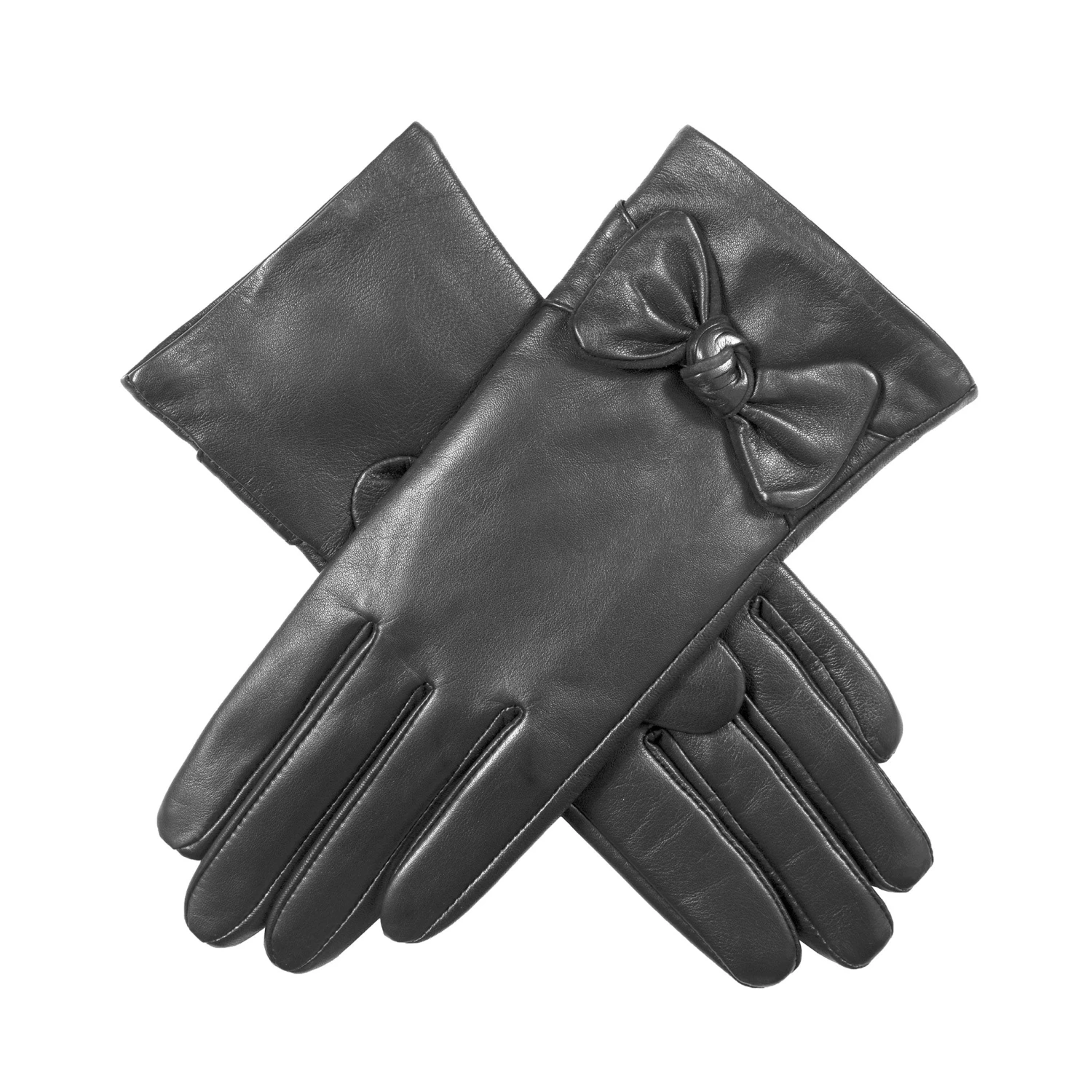 Women’s Touchscreen Wool-Lined Leather Gloves With Bow 1 Women’s Touchscreen Wool-Lined Leather Gloves With Bow